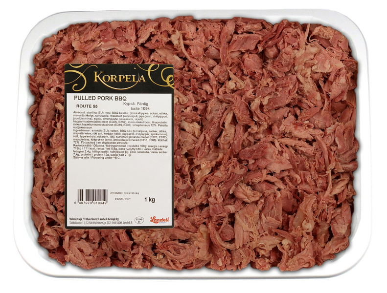 Korpela Route 55 pulled pork BBQ kypsä 1kg