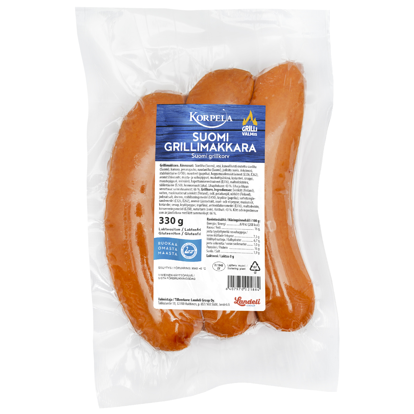 Korpela Suomi Grillimakkara 330g