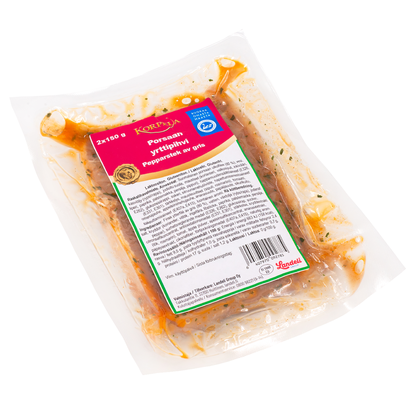 Korpela porsaan yrttipihvi 2x150g