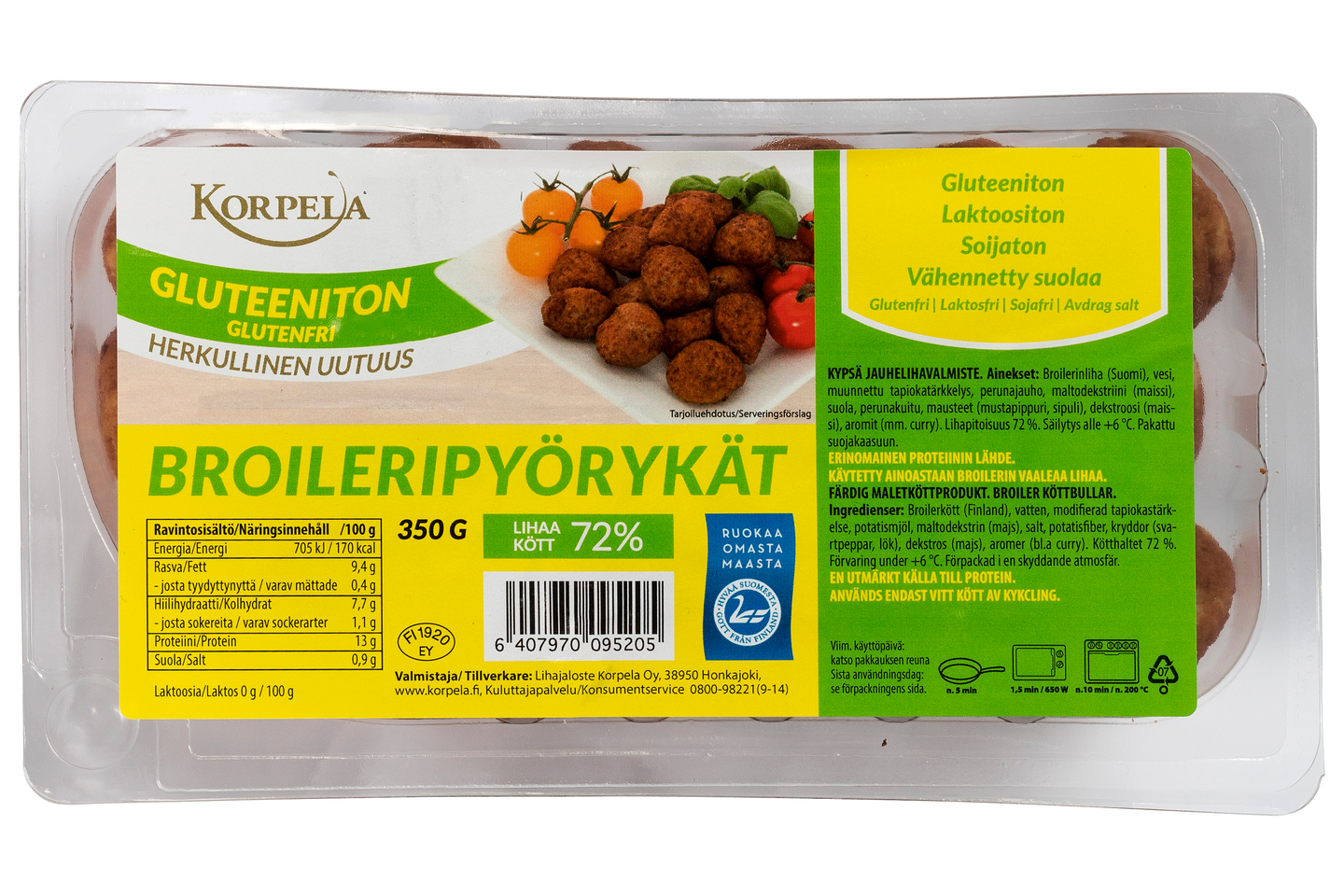 Korpela broilerpyörykät 350g gluteeniton | K-Ruoka Verkkokauppa