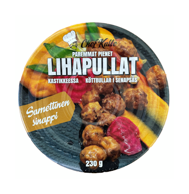 Chef Kalle Paremmat pienet lihapullat kastikkeessa - Samettinen sinappi 230g