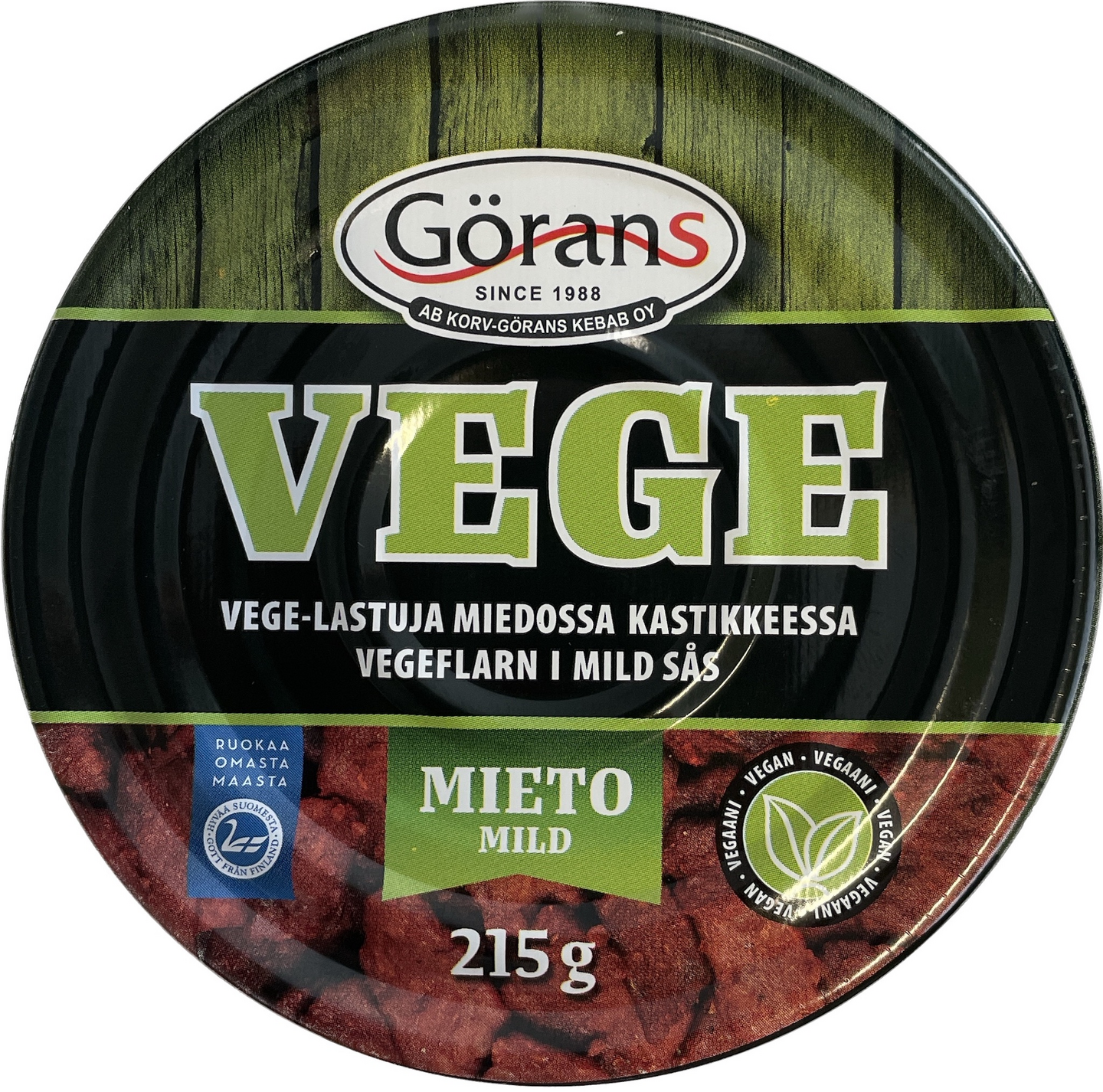 Görans Vegelastu miedossa kastikkeessa 215g