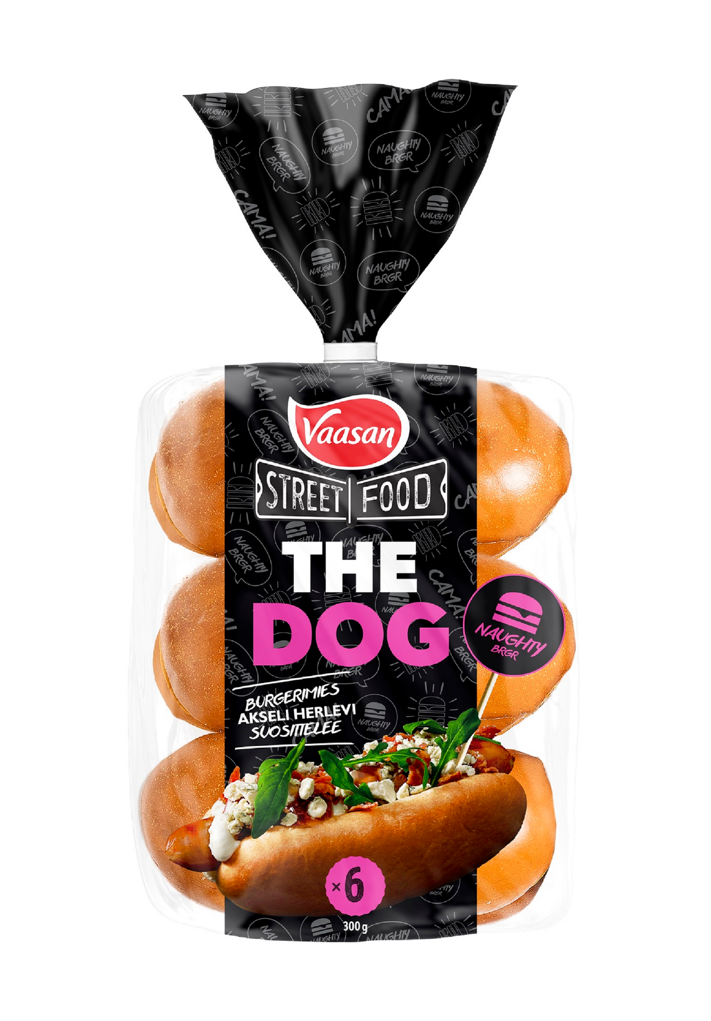 Vaasan Street Food THE DOG Naughty hot dog sämpylä 300g 6x50g | K-Ruoka  Verkkokauppa