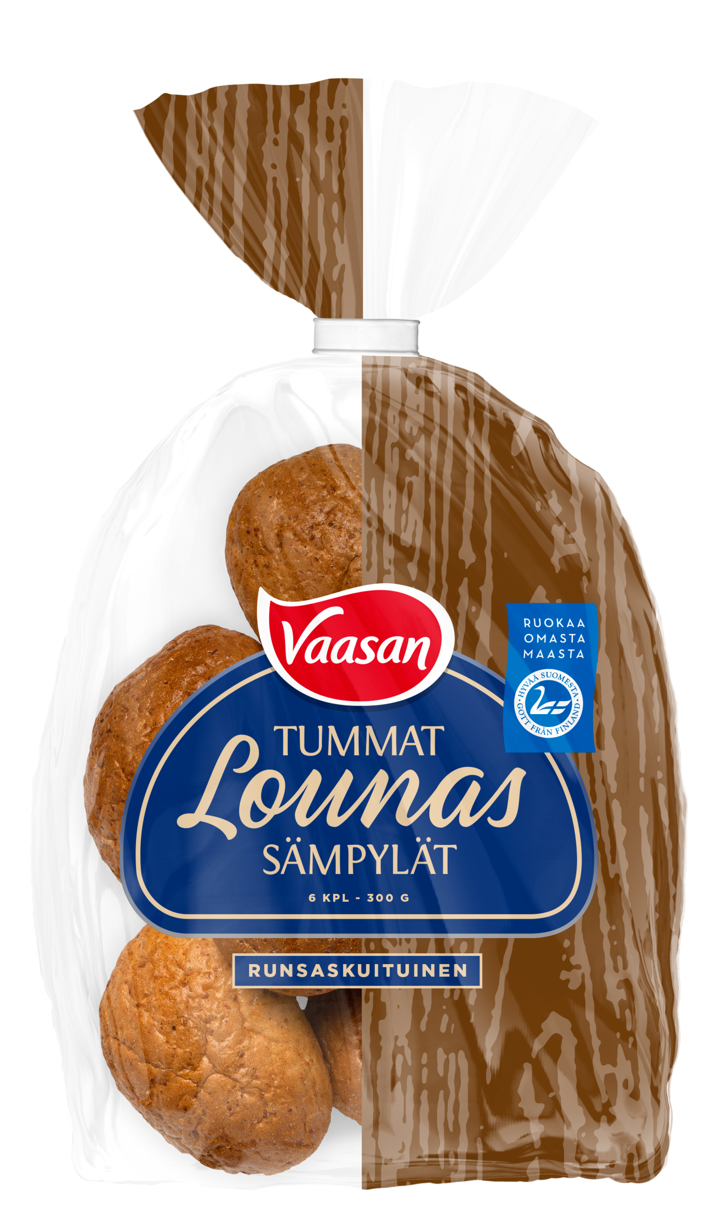 Vaasan tummat lounassämpylät 6kpl/300g