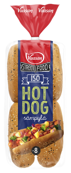 Vaasan Street Food iso HOT DOG sämpylä 8kpl/400g