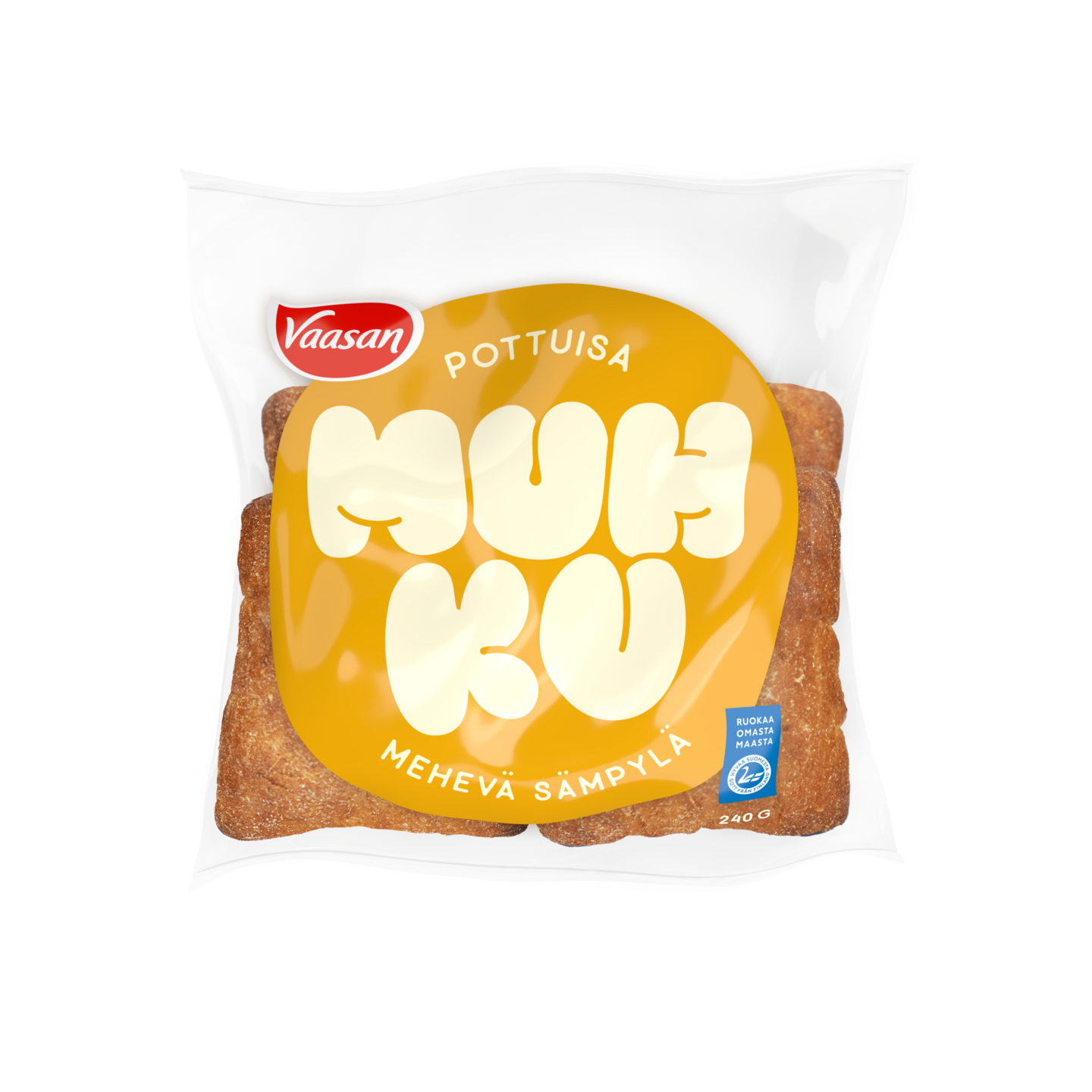 Vaasan Muhku Pottuisa sämpylä 4kpl/240g peruna-vehnäsämpylä