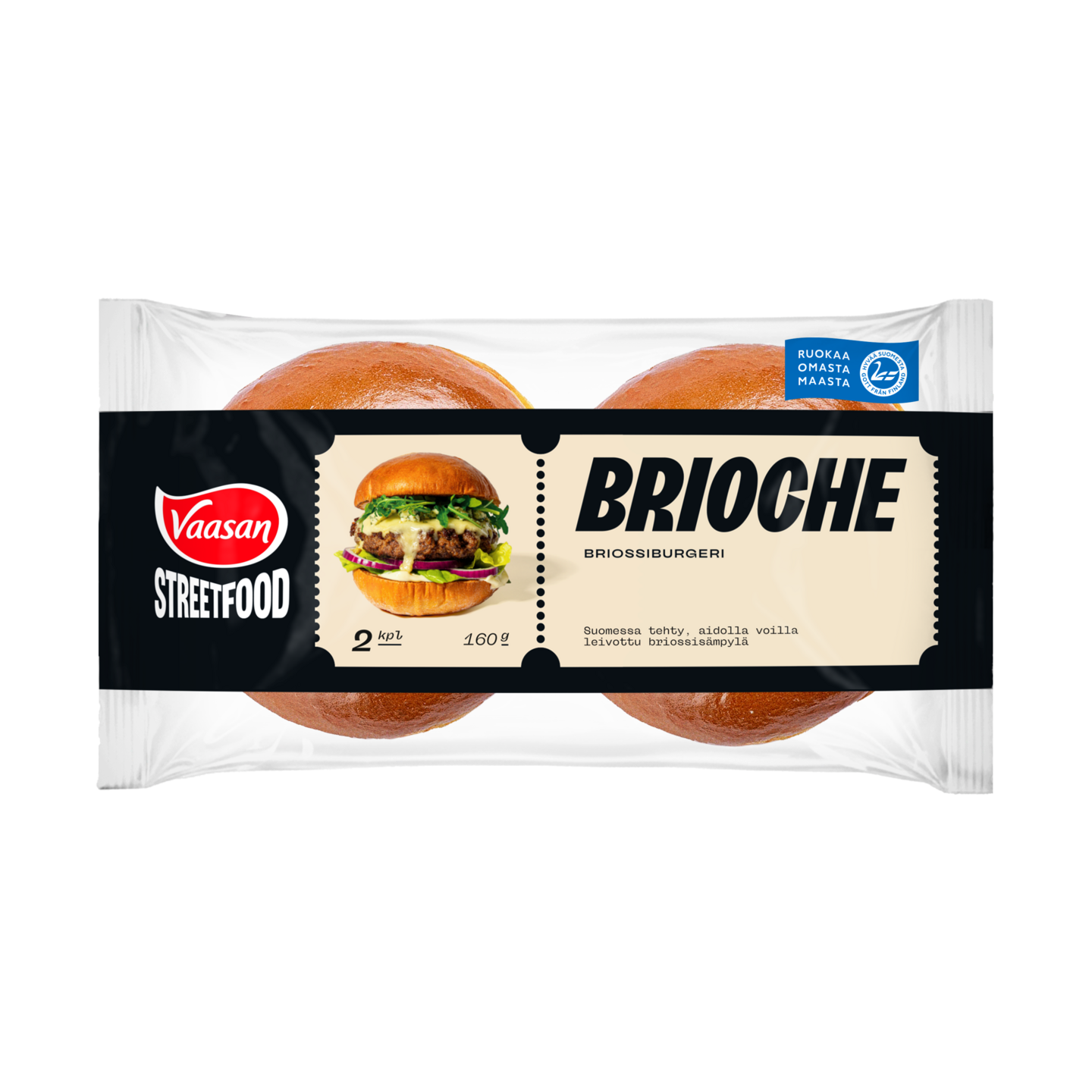Vaasan Street Food Brioche burgerisämpylä 2kpl/160g