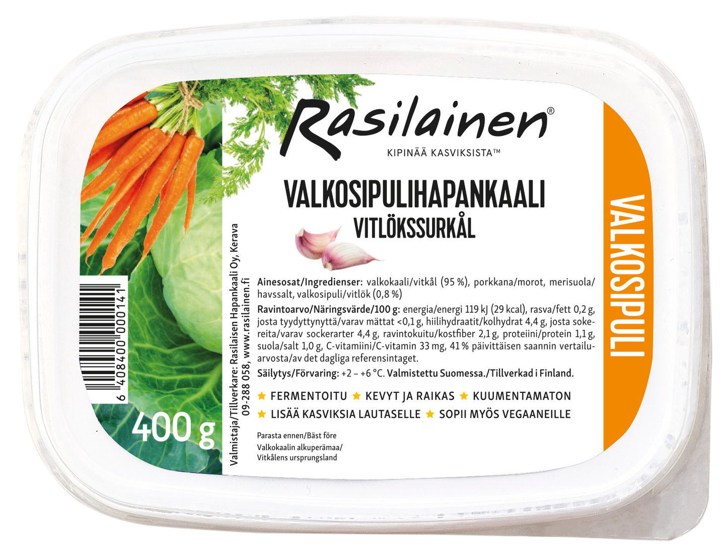 Rasilainen valkosipulihapankaali 400g