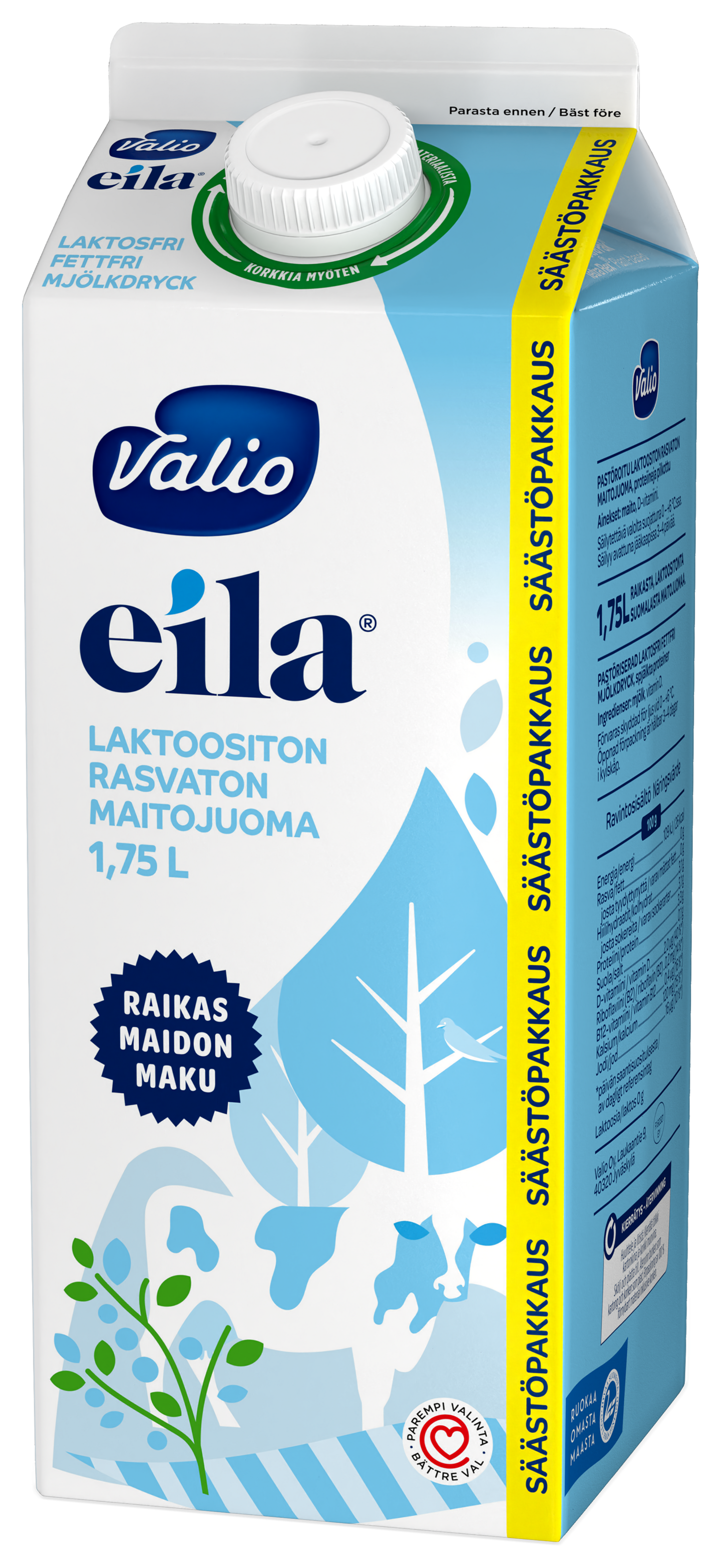 Valio Eila rasvaton maitojuoma 1,75 l laktoositon