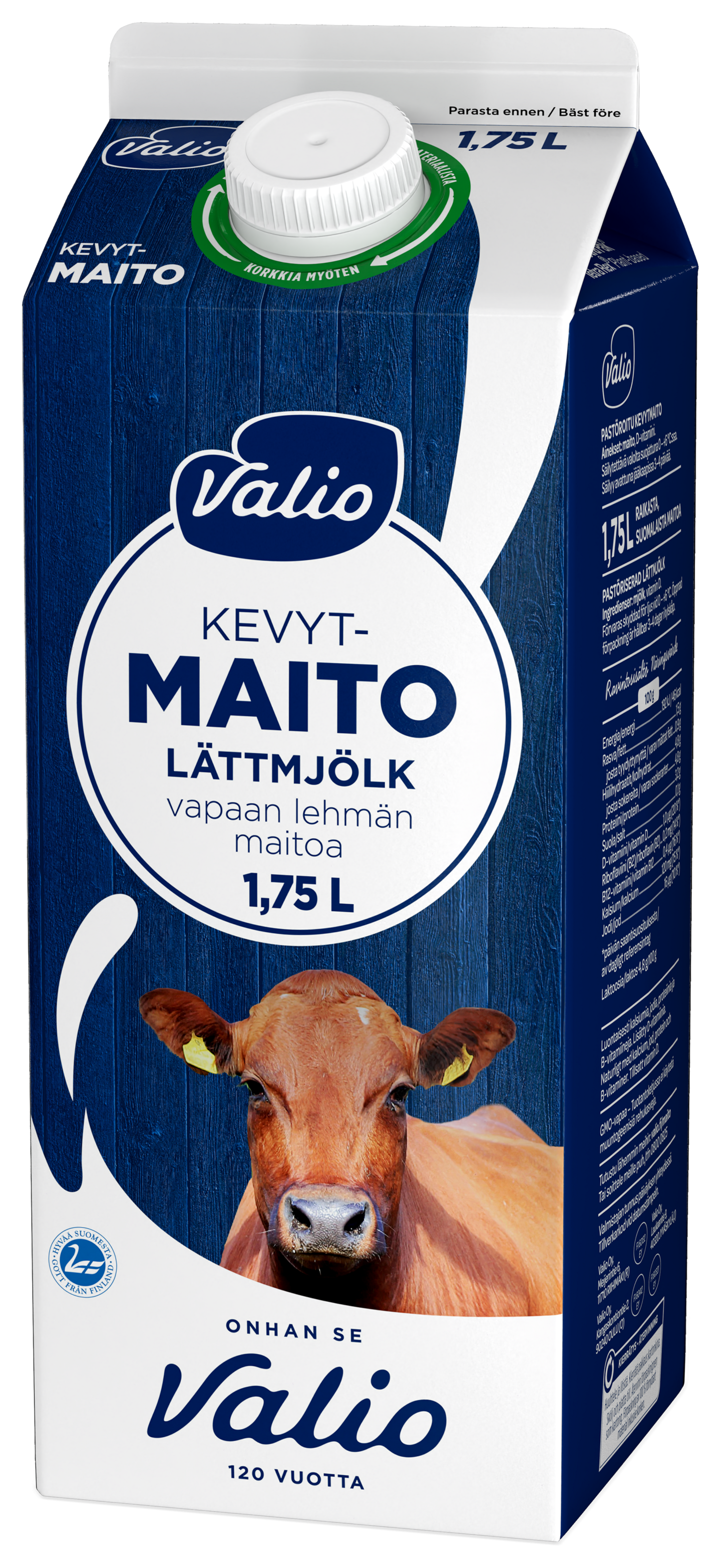 Valio vapaan lehmän kevytmaito 1,75l