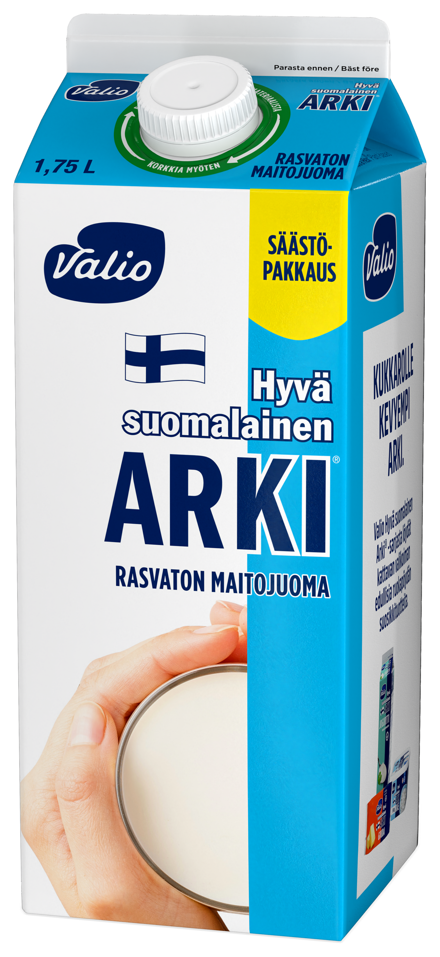 Valio Hyvä suomalainen Arki rasvaton maitojuoma 1,75l