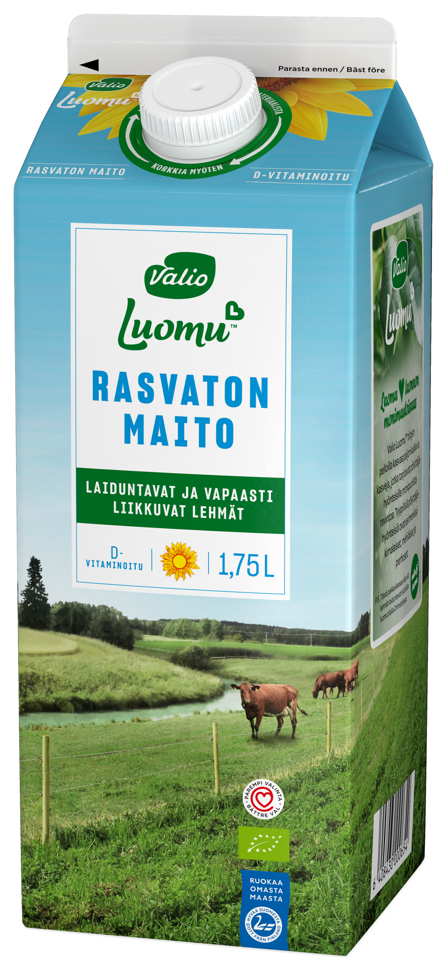 Valio Luomu rasvaton maito 1,75l