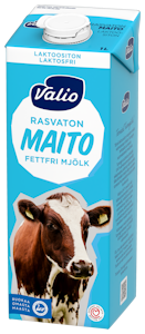 Valio rasvaton maito 1l laktoositon UHT