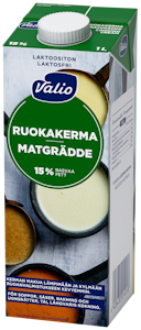 Valio ruokakerma 15 % 1 l UHT laktoositon