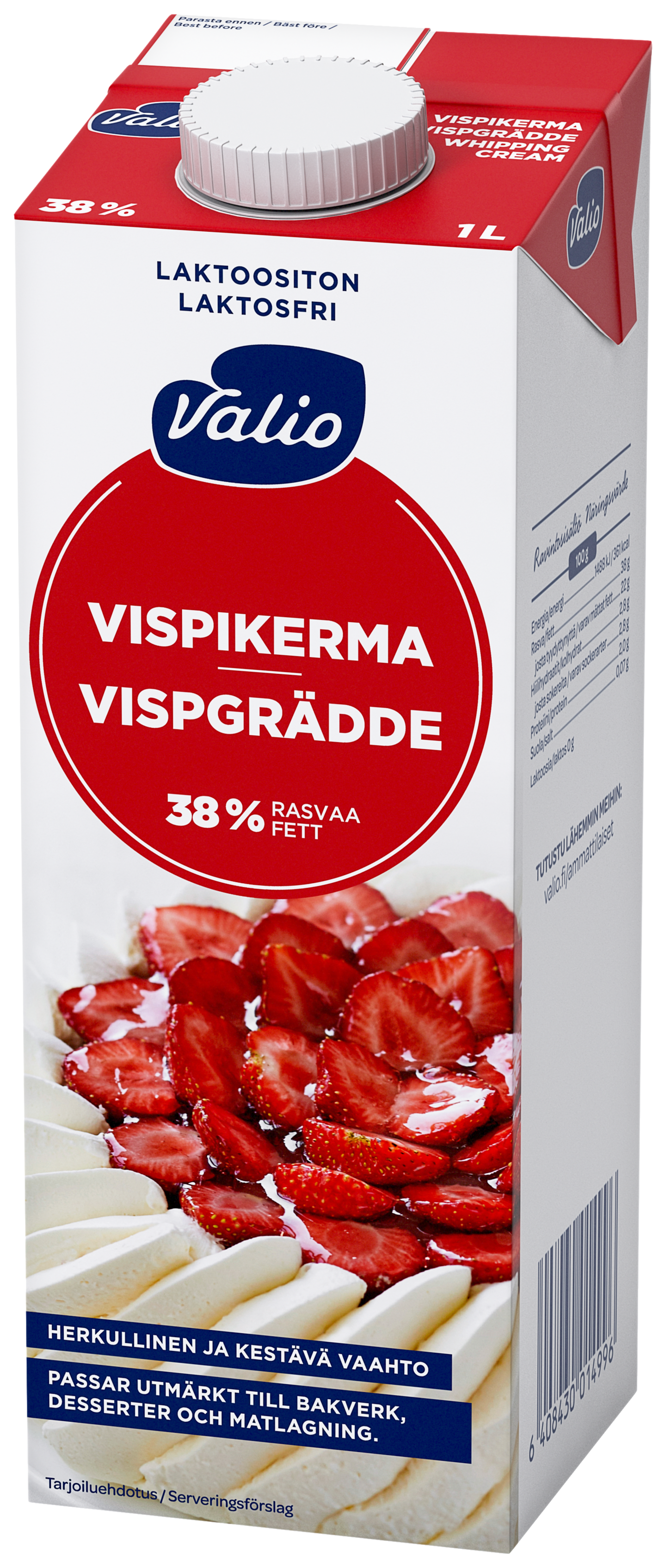 Valio vispikerma 1l UHT laktoositon