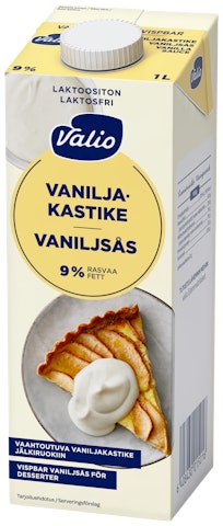 Valio vaahtoutuva vaniljakastike 9 % 1 l UHT laktoositon