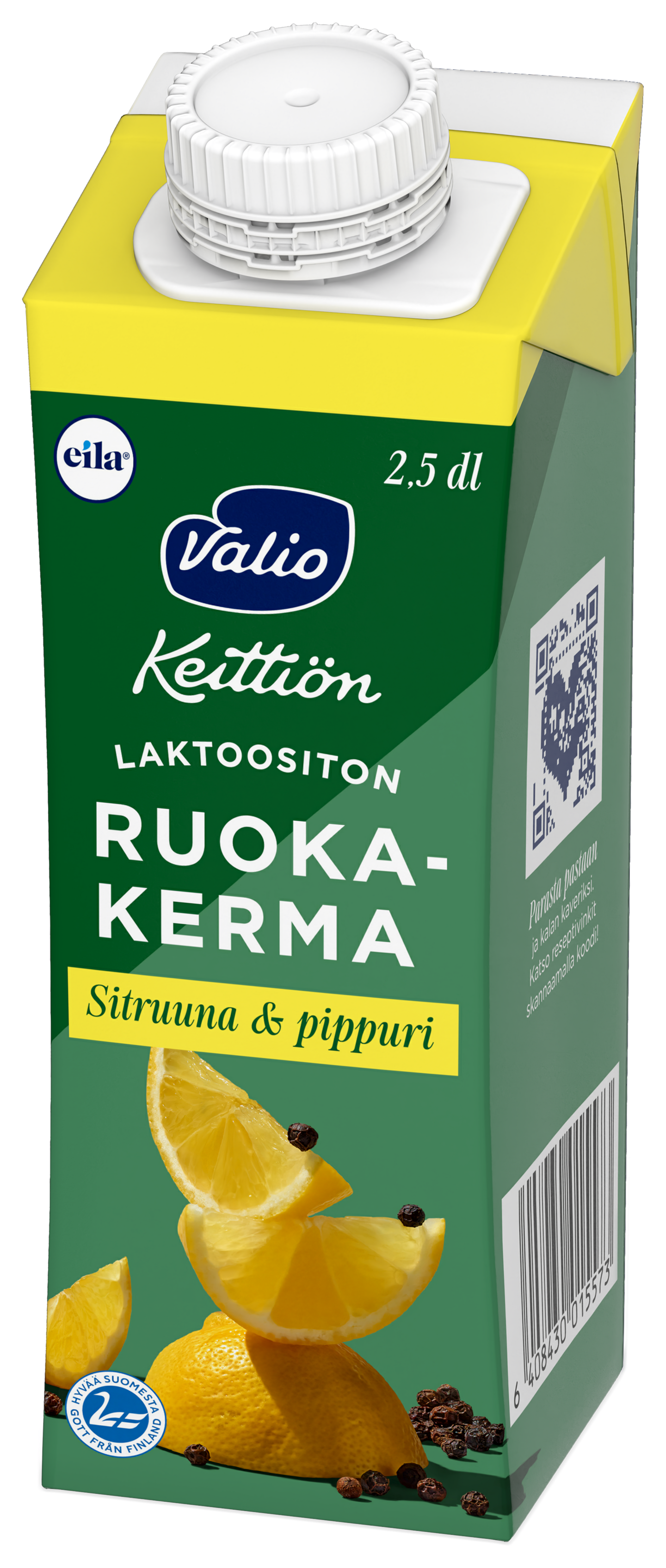 Valio maustettu ruokakerma 2,5 dl sitruuna&pippuri laktoositon UHT