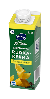 Valio Keittiön maustettu ruokakerma 2,5 dl sitruuna&pippuri laktoositon UHT