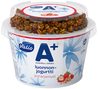 Valio A+ luonnonjogurtti+marjamysli 200g laktoositon