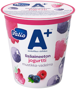 Valio A+™ jogurtti 150 g mustikka-vadelma lisäaineeton laktoositon