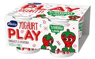 Valio Play jogurtti 4x125g mansikka laktoositon - kuva