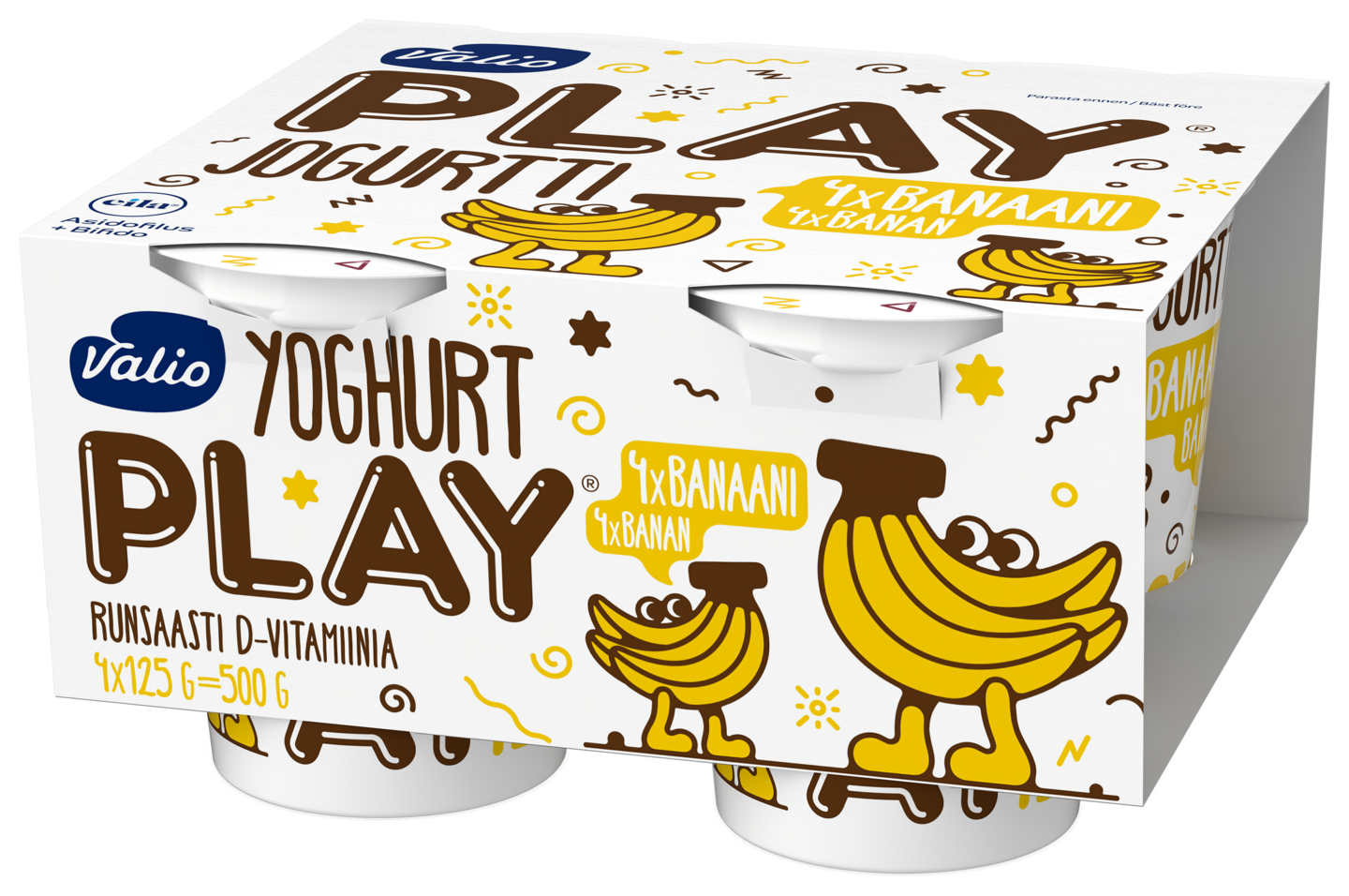 Valio Play jogurtti 4x125 g banaani laktoositon