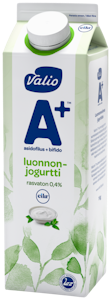 Valio A+ jogurtti 1kg maustamaton rasvaton laktoositon