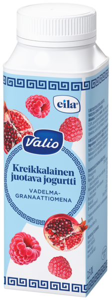 Valio kreikkalainen juotava jogurtti 2,5dl vadelma-granaattiomena laktoositon