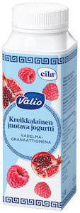 Valio kreikkalainen juotava jogurtti 2,5dl vadelma-granaattiomena laktoositon