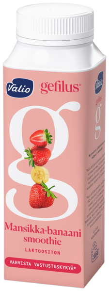 Valio Gefilus Smoothie jogurttijuoma 2,5 dl mansikka-banaani laktoositon  hintoja 1,95€ 