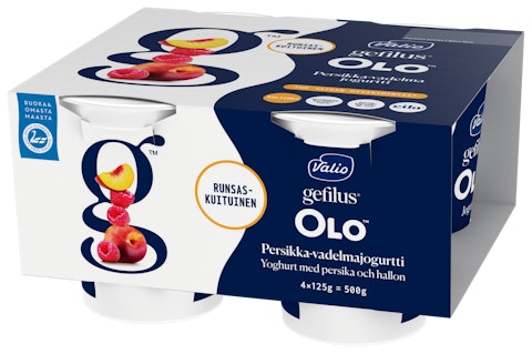 Valio OLO jogurtti 4x125 g persikka-vadelma laktoositon