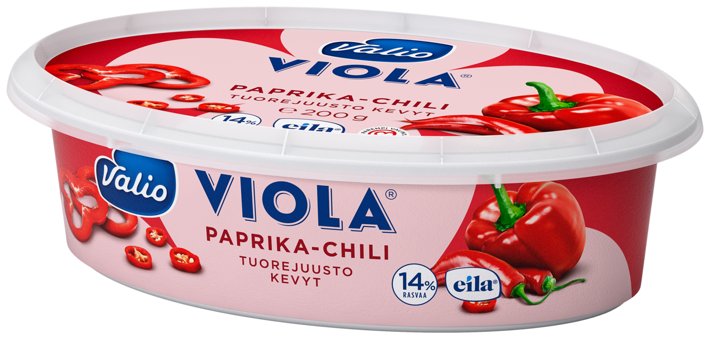 Valio Viola kevyt 200g paprika-chili tuorejuusto laktoositon