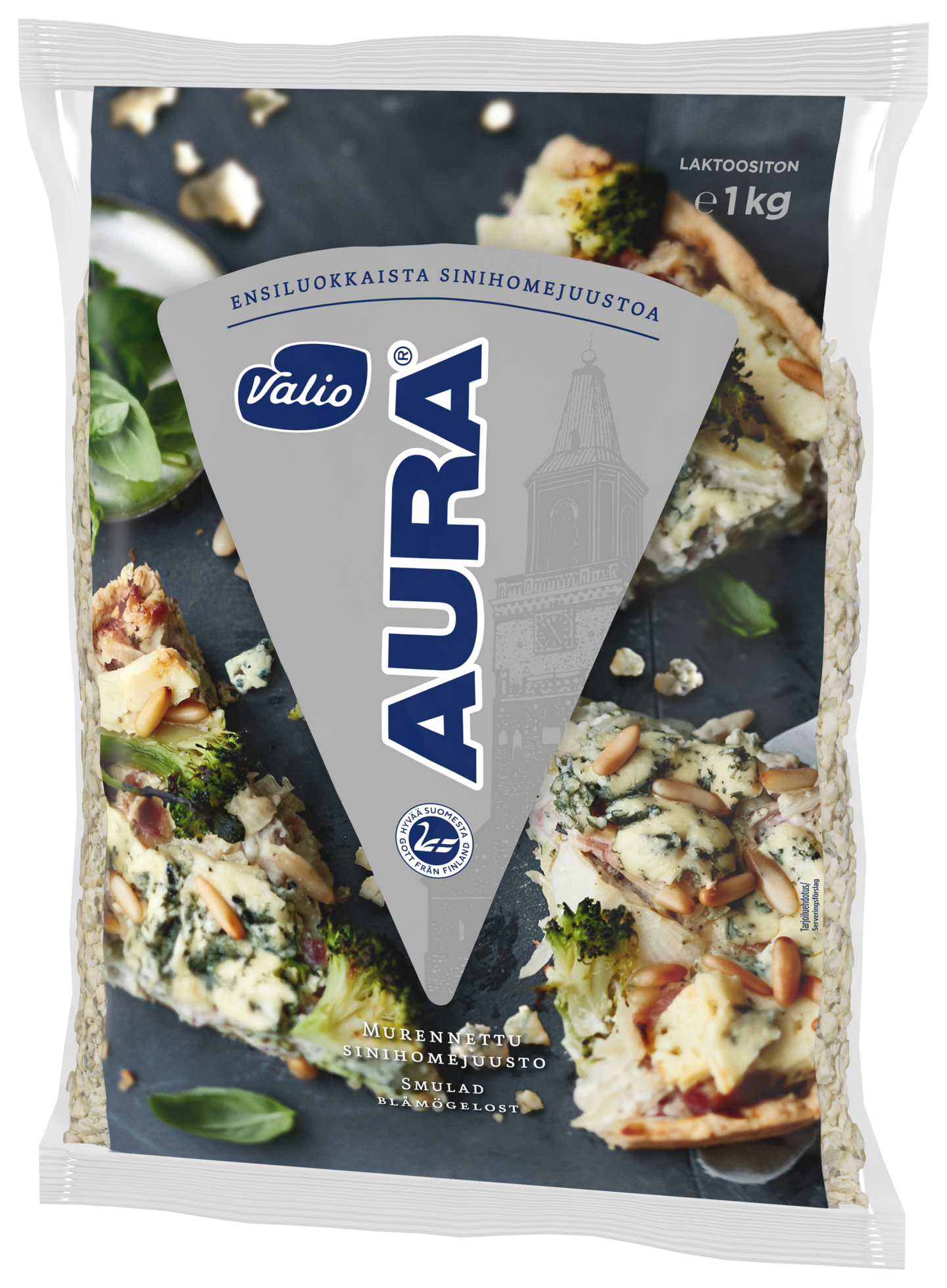 Valio AURA 1kg murennettu sinihomejuusto laktoositon