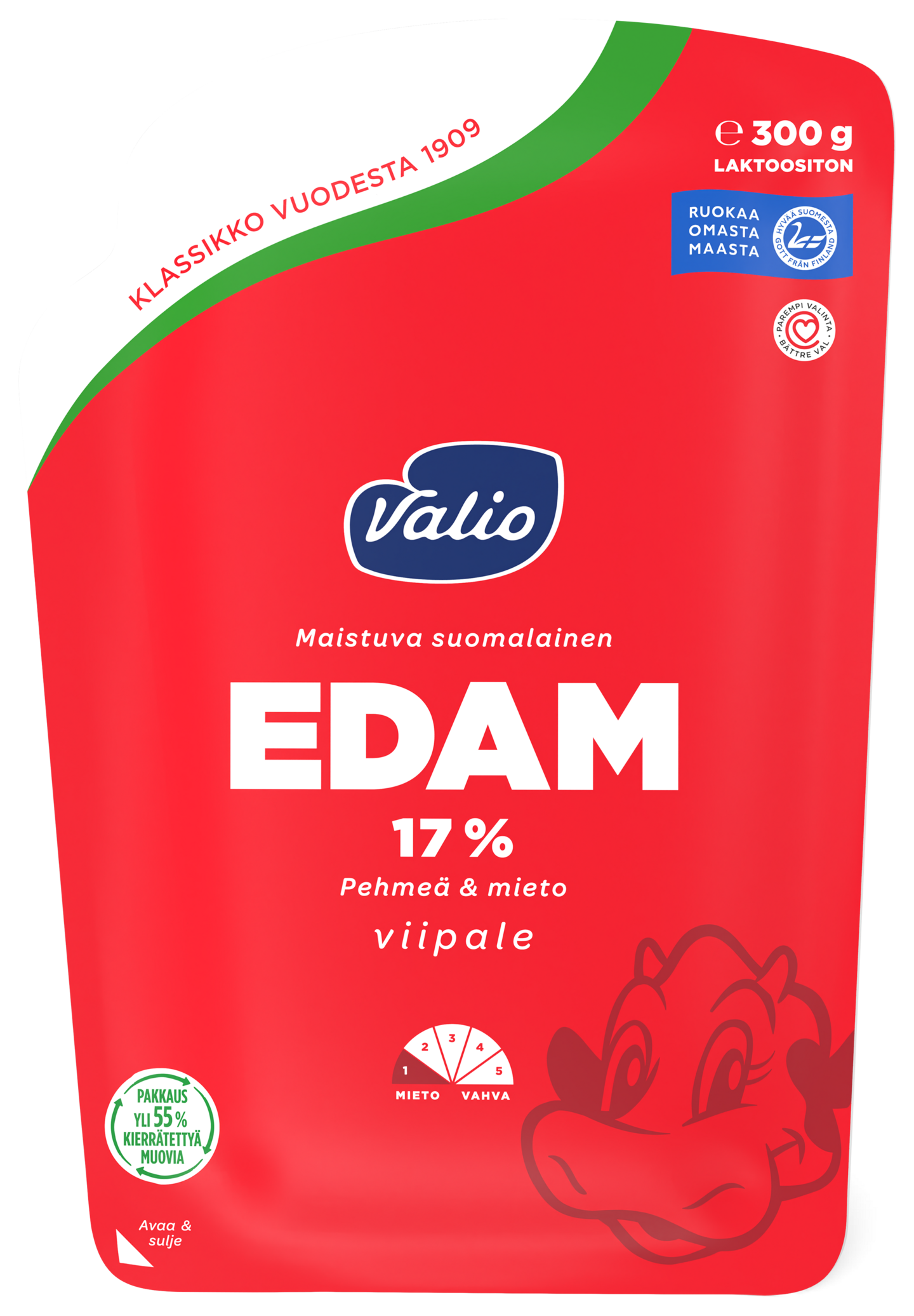 Valio edamjuusto 300g 17% viipale