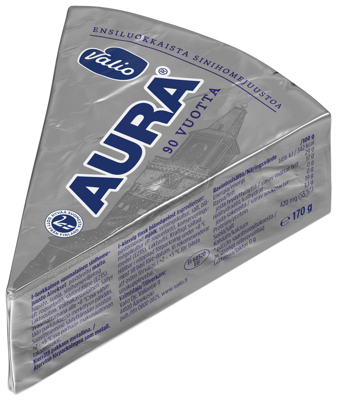 Valio Aura sinihomejuusto 170g pala