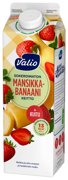 Valio mansikka-banaanikeitto+kuitu 1 kg sokeroimaton