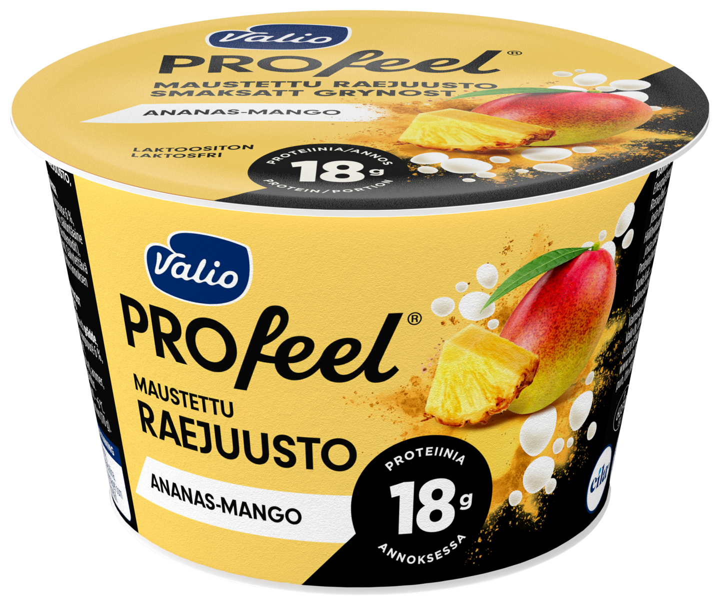 Valio PROfeel maustettu raejuusto 170g ananas-mango laktoositon