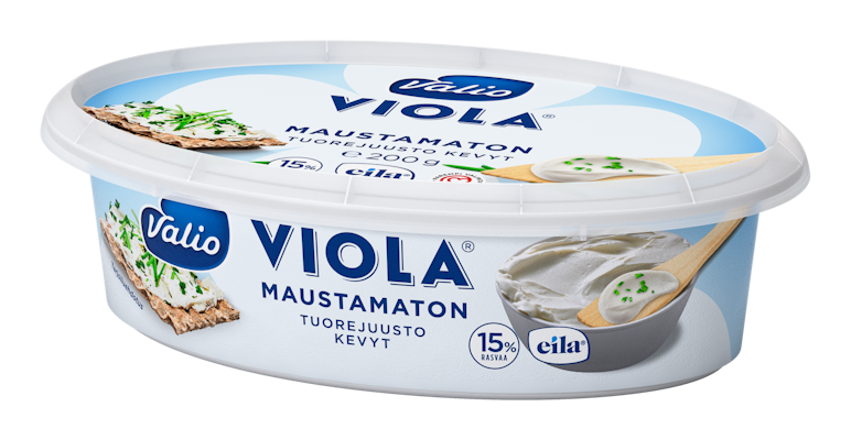 Valio Viola kevyt e200 g maustamaton tuorejuusto laktoositon
