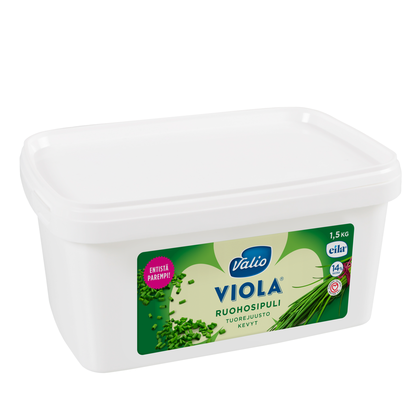 Valio Viola kevyt 1,5 kg ruohosipuli tuorejuusto laktoositon