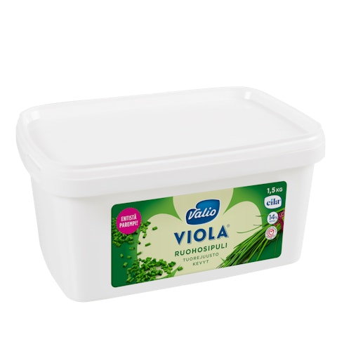 Valio Viola kevyt 1,5 kg ruohosipuli tuorejuusto laktoositon