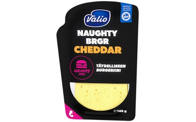 Valio Naughty Brgr Cheddar e140 g viipale - kuva