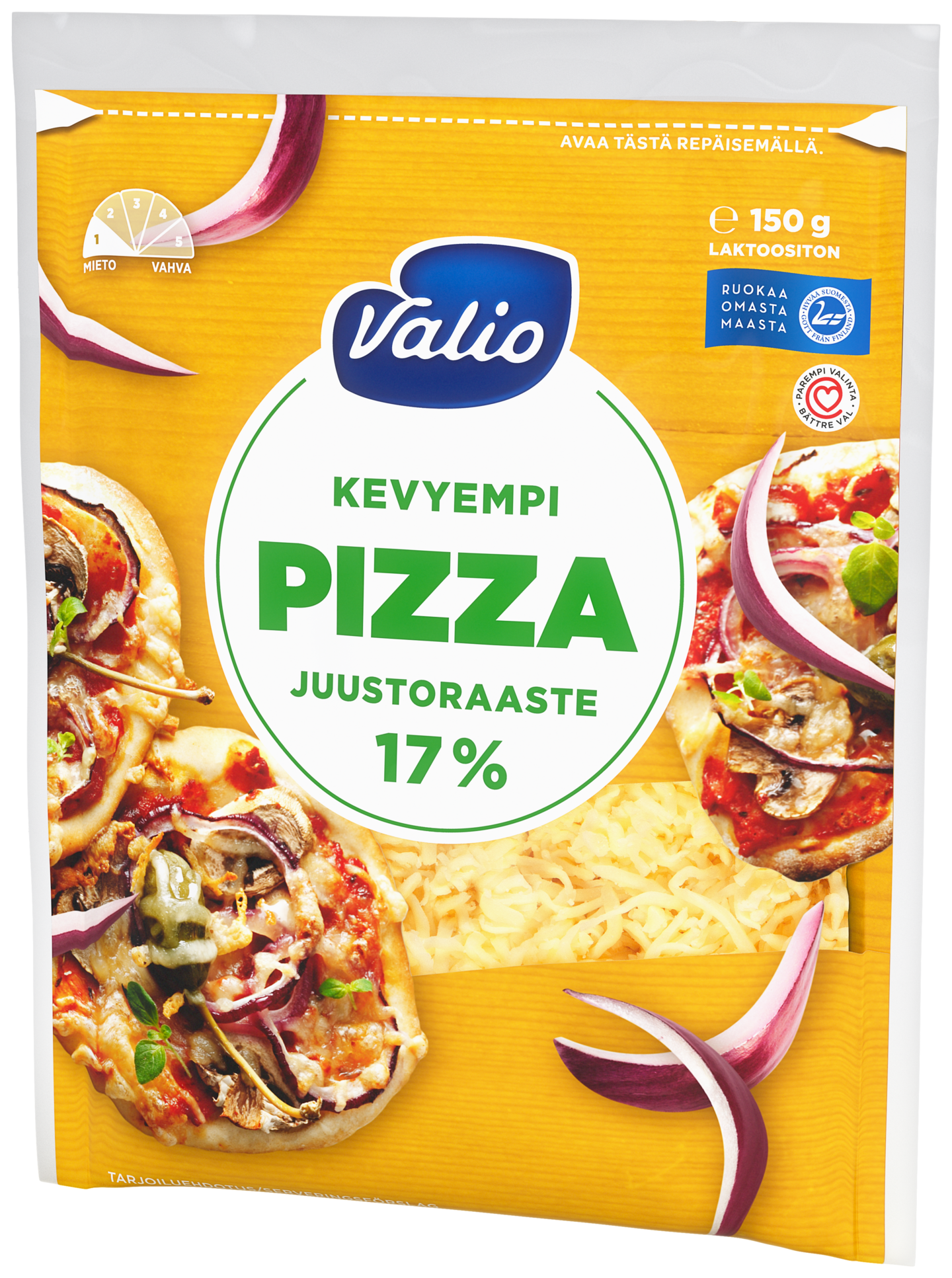 Valio kevyempi pizzajuustoraaste 150g 17%