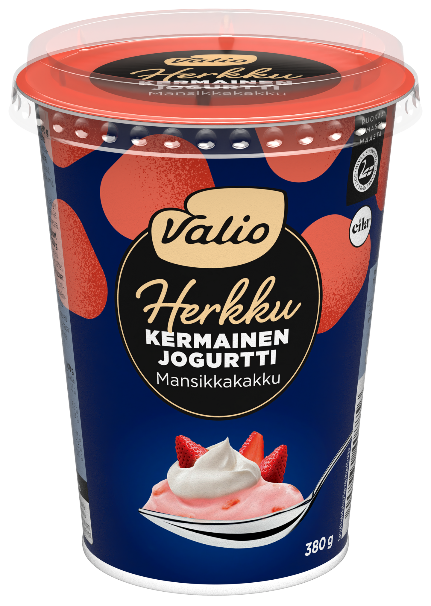 Valio Herkku kermainen jogurtti 380g mansikkakakku laktoositon