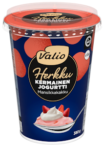 Valio Herkku kermainen jogurtti 380g mansikkakakku laktoositon