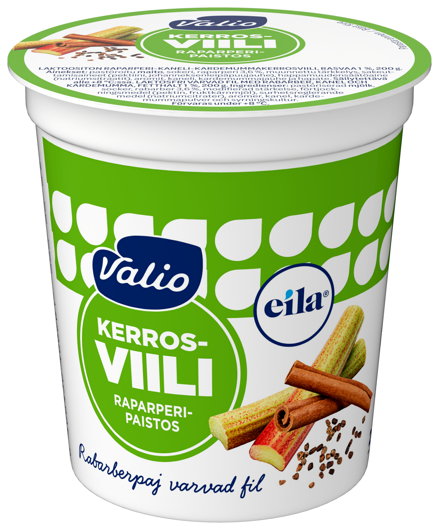 Valio kerrosviili 1% 200g raparperi laktoositon