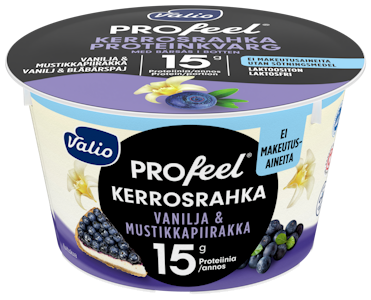 Valio PROfeel kerrosrahka 175g vanilja-mustikkapiirakka laktoositon