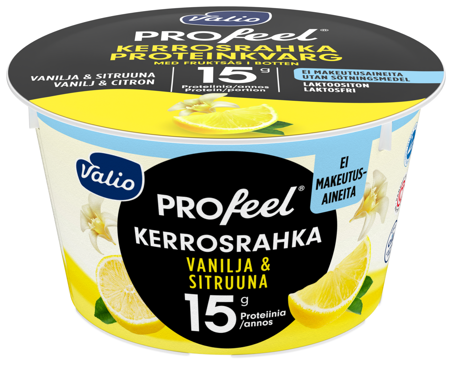 Valio PROfeel kerrosrahka 175g vanilja-sitruuna laktoositon