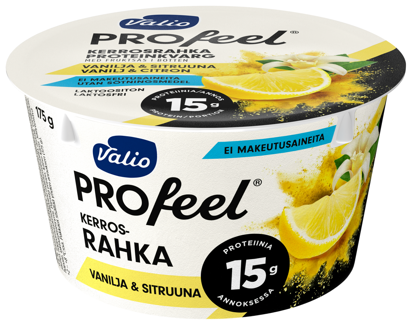 Valio PROfeel kerrosrahka 175g vanilja-sitruuna laktoositon