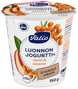 Valio Luonnonjogurtti+ 150g tyrni-omena ei lisättyä sokeria laktoositon