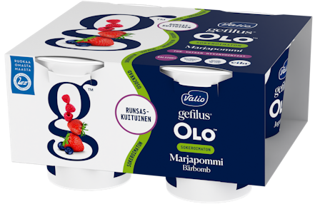 Valio Gefilus OLO jogurtti 4x125 g marjapommi sokeroimaton laktoositon